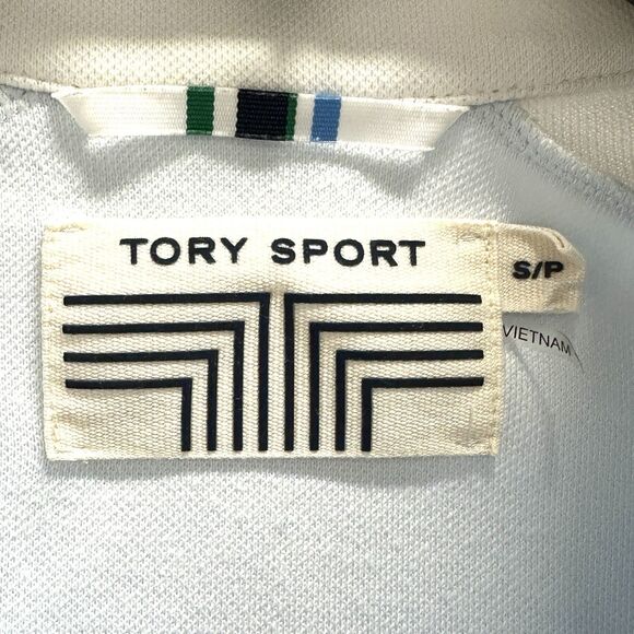 Tory Burch Sport Track Jacket Womens Light Blue/White Pockets Zipper Size Small - Picture 6 of 9
